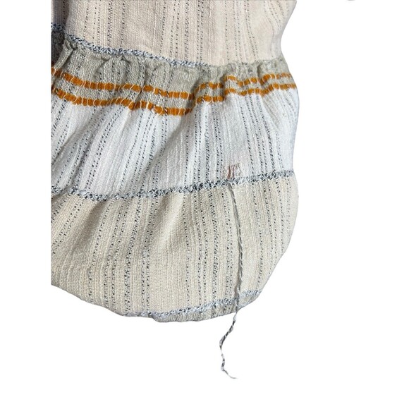 Free People Striped Puff Sleeve Mini Dress Cottage Core Boho Smocked Dress Sz L - Picture 3 of 16